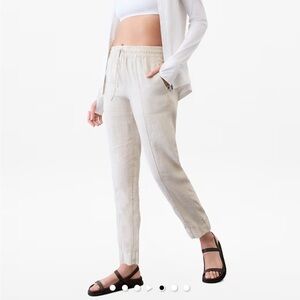 Athleta Retreat High Rise Linen Ankle Pant undyed xs regular